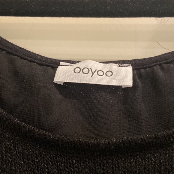 Black thin sweater with sheer underlay - Picture 3 of 3